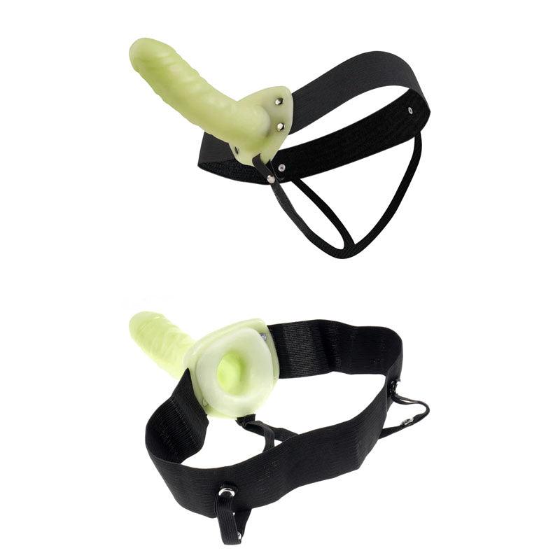 Fetish Fantasy Series For Him Or Her Hollow Strap-on - Glow in the Dark 6'' Hollow Strap-On - PD3366-32