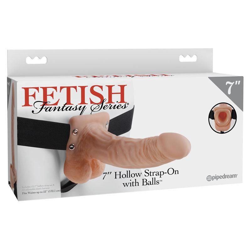 Fetish Fantasy Series 7'' Hollow Strap-On With Balls - Flesh 17.8 cm (7'') Hollow Strap-On - PD3373-21