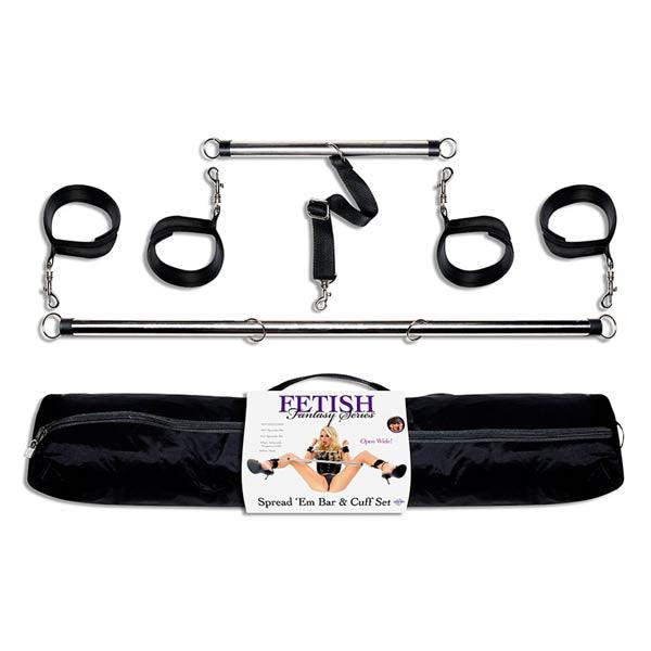 Fetish Fantasy Series Spread 'em Bar & Cuff Set - Spreader Restraint Set - PD3716-00