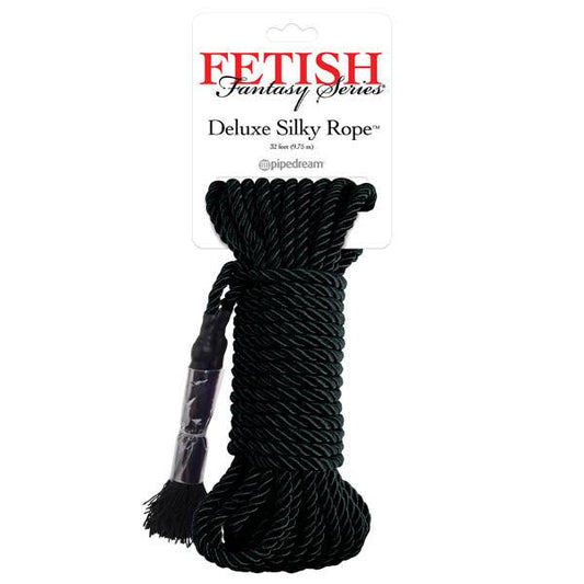 Fetish Fantasy Series Deluxe Silky Rope - Black Bondage Rope - 9.75 m Length - PD3865-23