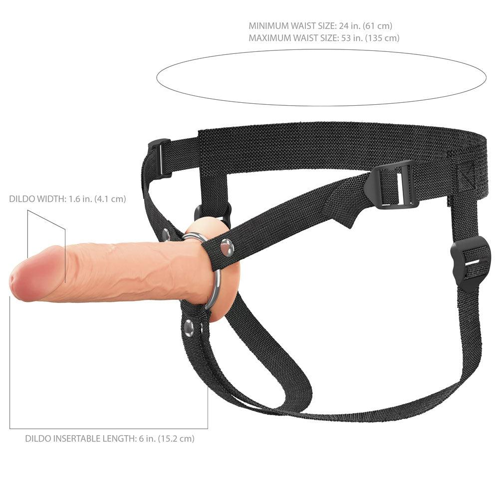 FX Elite 6'' Silicone Hollow Strap-On - Flesh - Flesh 15.2 cm Hollow Strap-On - PD4158-21