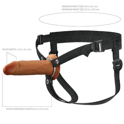 FX Elite 6'' Silicone Hollow Strap-On - Tan - Tan 15.2 cm Hollow Strap-On - PD4158-29