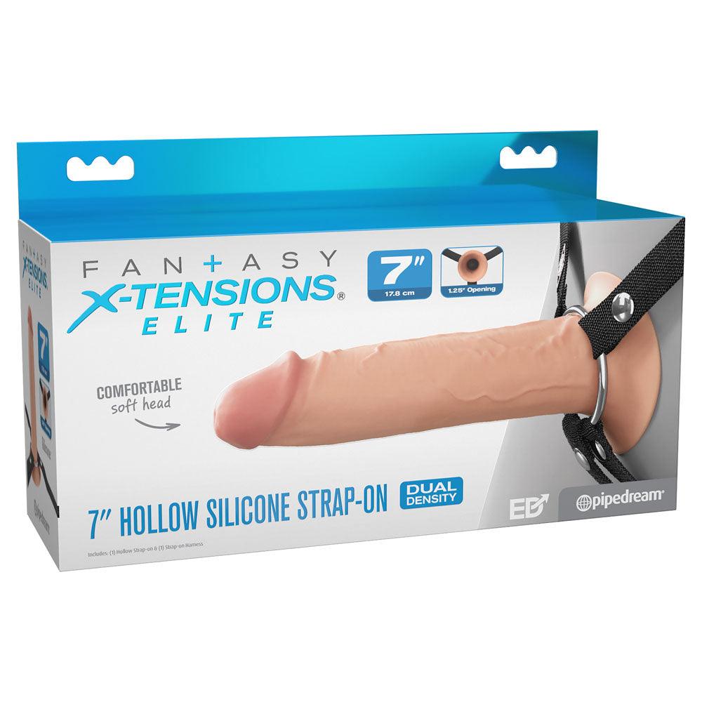 FX Elite 7'' Silicone Hollow Strap-On - Flesh - Flesh 17.8 cm Hollow Strap-On - PD4159-21