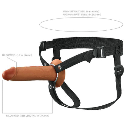 FX Elite 7'' Silicone Hollow Strap-On - Tan - Tan 17.8 cm Hollow Strap-On - PD4159-29