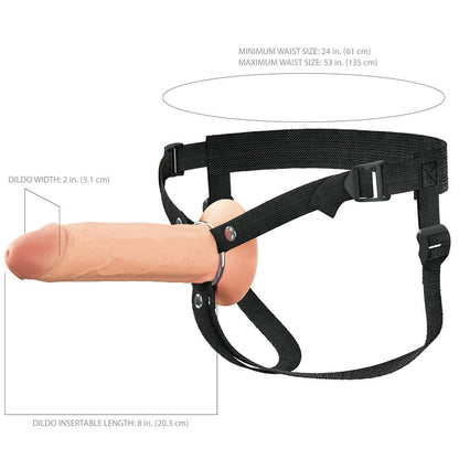 FX Elite 8'' Silicone Hollow Strap-On - Flesh - Flesh 20 cm Hollow Strap-On - PD4160-21