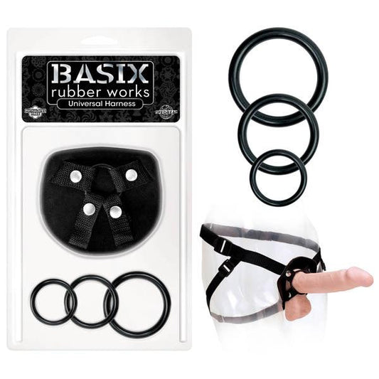 Basix Rubber Works Universal Harness - Black Strap-On Harness (No Probe Included) - PD4320-01