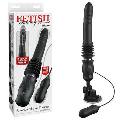 FFS Ultimate Silicone Thruster - Black - Black USB Rechargeable Thrusting Vibrator - PD4563-23