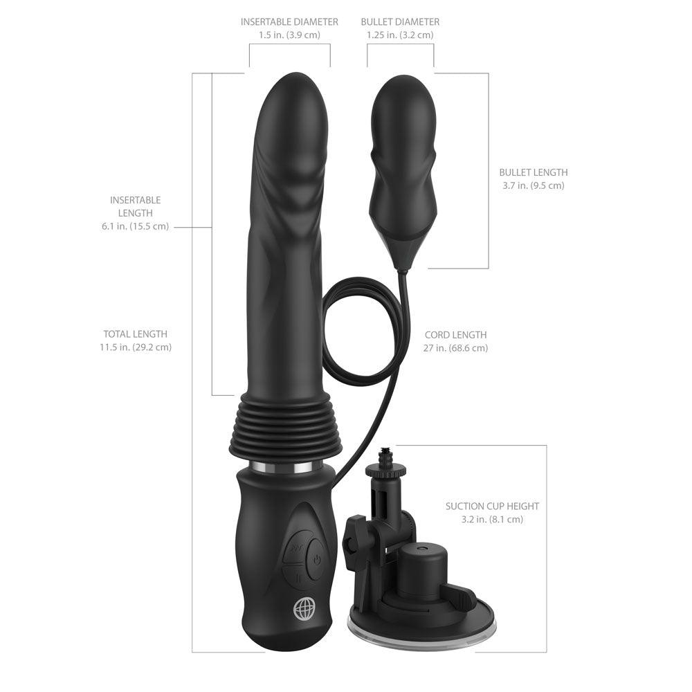 FFS Ultimate Silicone Thruster - Black - Black USB Rechargeable Thrusting Vibrator - PD4563-23