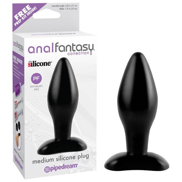 Anal Fantasy Collection Medium Silicone Plug - Black 11 cm (4.25'') Butt Plug - PD4603-23