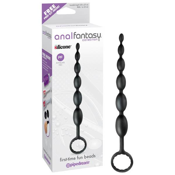 Anal Fantasy Collection First-Time Fun Beads - Black 21 cm (8.25'') Anal Beads - PD4649-23