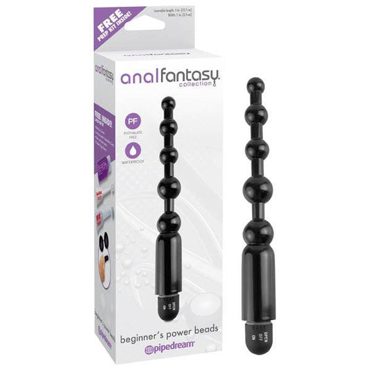 Anal Fantasy Collection Beginner's Power Beads - Black 12.7 cm (5'') Vibrating Anal Beads - PD4657-23