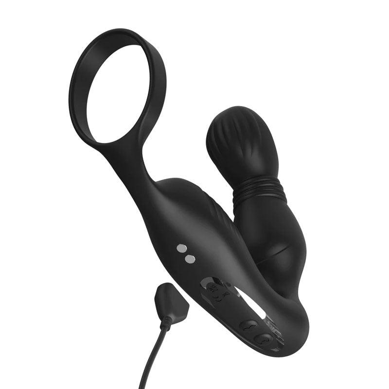 Anal Fantasy Elite Ass-Gasm P-Spot Milker - Black USB Rechargeable Prostate Massage with Cock Ring - PD4793-23