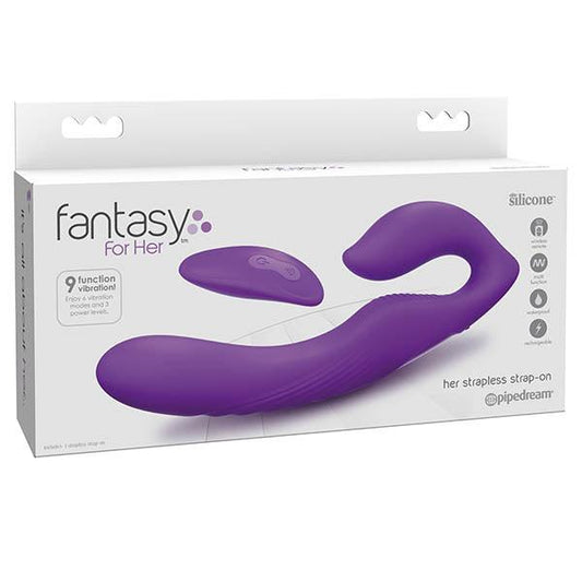 Fantasy For Her Ultimate Strapless Strap-On - Purple USB Rechargeable Strapless Strap-On with Wireless Remote - PD4954-12