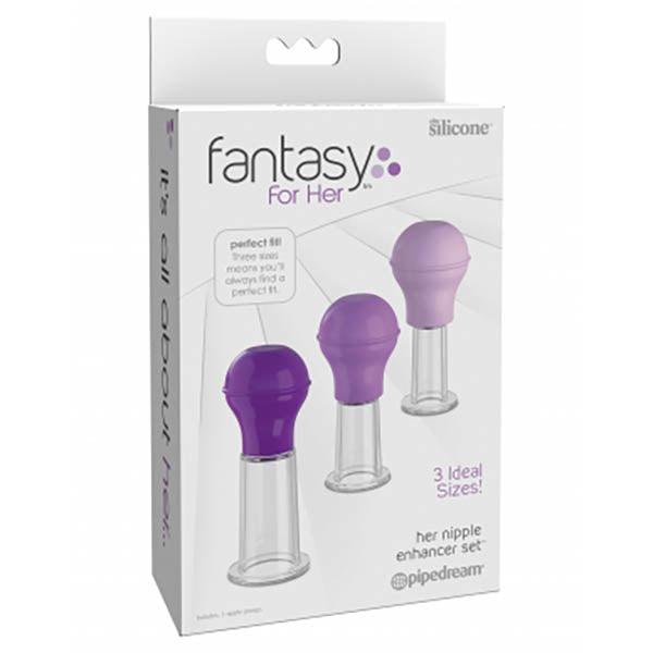 Fantasy For Her Nipple Enhancer Set - Nipple Pump Set - Set of 3 Sizes - PD4960-12