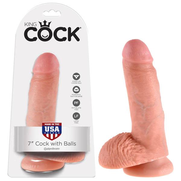 King Cock 7'' Cock With Balls - Flesh 17.8 cm (7'') Dong - PD5506-21