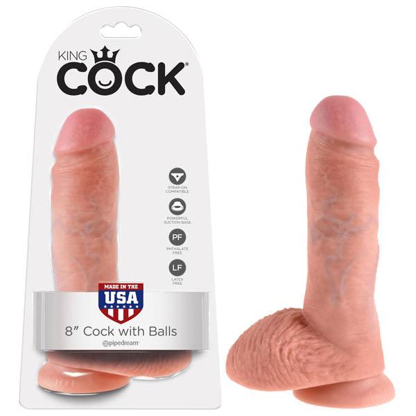 King Cock 8'' Cock With Balls - Flesh 20.3 cm (8'') Dong - PD5507-21