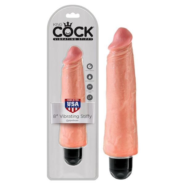 King Cock 8'' Vibrating Stiffy - Flesh 20.3 cm Vibrating Dong - PD5523-21