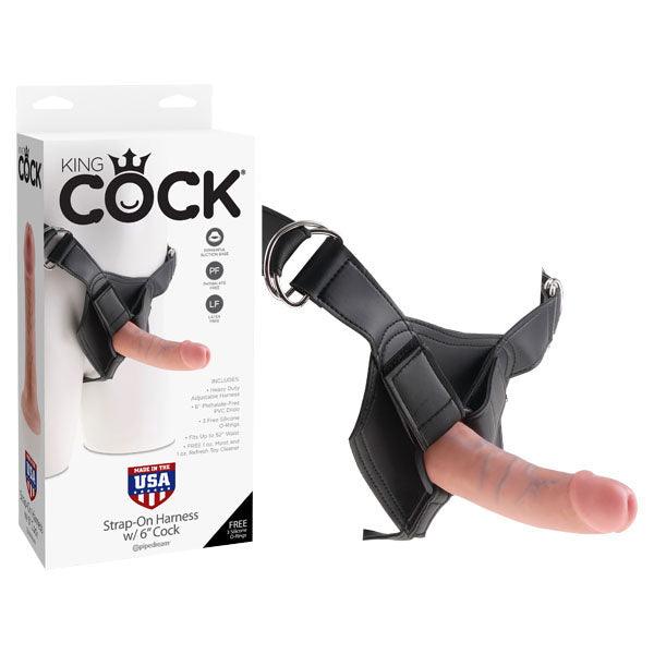 King Cock Strap-On Harness With 6'' Dong - Flesh 15.2 cm (6'') Strap-On - PD5621-21