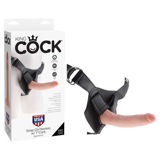 King Cock Strap-On Harness With 7'' Cock - Flesh 17.8 cm (7'') Strap-On - PD5622-21