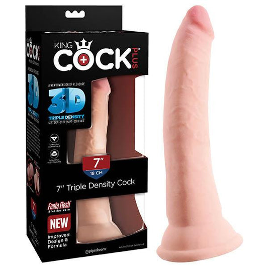 King Cock Plus 7'' Triple Density Cock - Flesh 17.8 cm Dong - PD5714-21