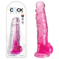 King Cock Clear 8'' Cock with Balls - Pink - Pink 20.3 cm Dong - PD5756-11