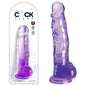 King Cock Clear 8'' Cock with Balls - Purple - Purple 20.3 cm Dong - PD5756-12