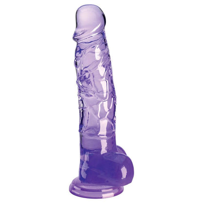 King Cock Clear 8'' Cock with Balls - Purple - Purple 20.3 cm Dong - PD5756-12