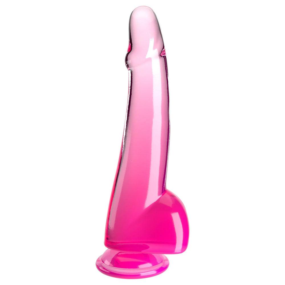 King Cock Clear 10'' Cock with Balls - Pink - Pink 25 cm Dong - PD5761-11