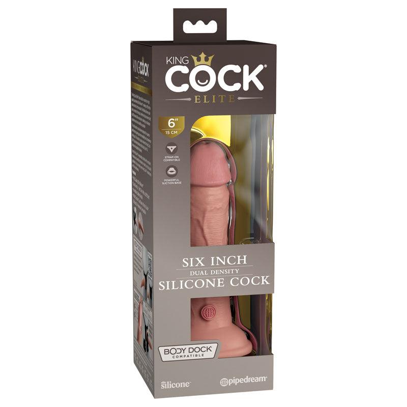 King Cock Elite 6'' Dual Density Cock - Flesh - Flesh 15.2 cm Dong - PD5770-21