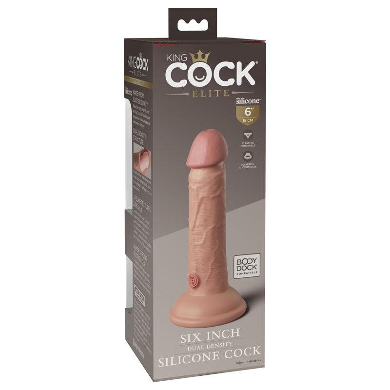 King Cock Elite 6'' Dual Density Cock - Flesh - Flesh 15.2 cm Dong - PD5770-21