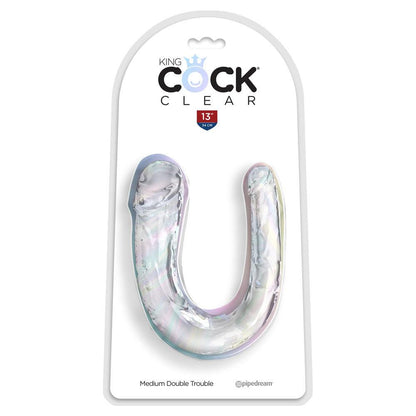 King Cock Clear Medium Double Trouble - Clear Medium Double Penetration Dong - PD5786-20