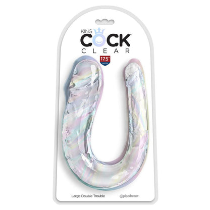 King Cock Clear Large Double Trouble - Clear Large Double Penetration Dong - PD5787-20