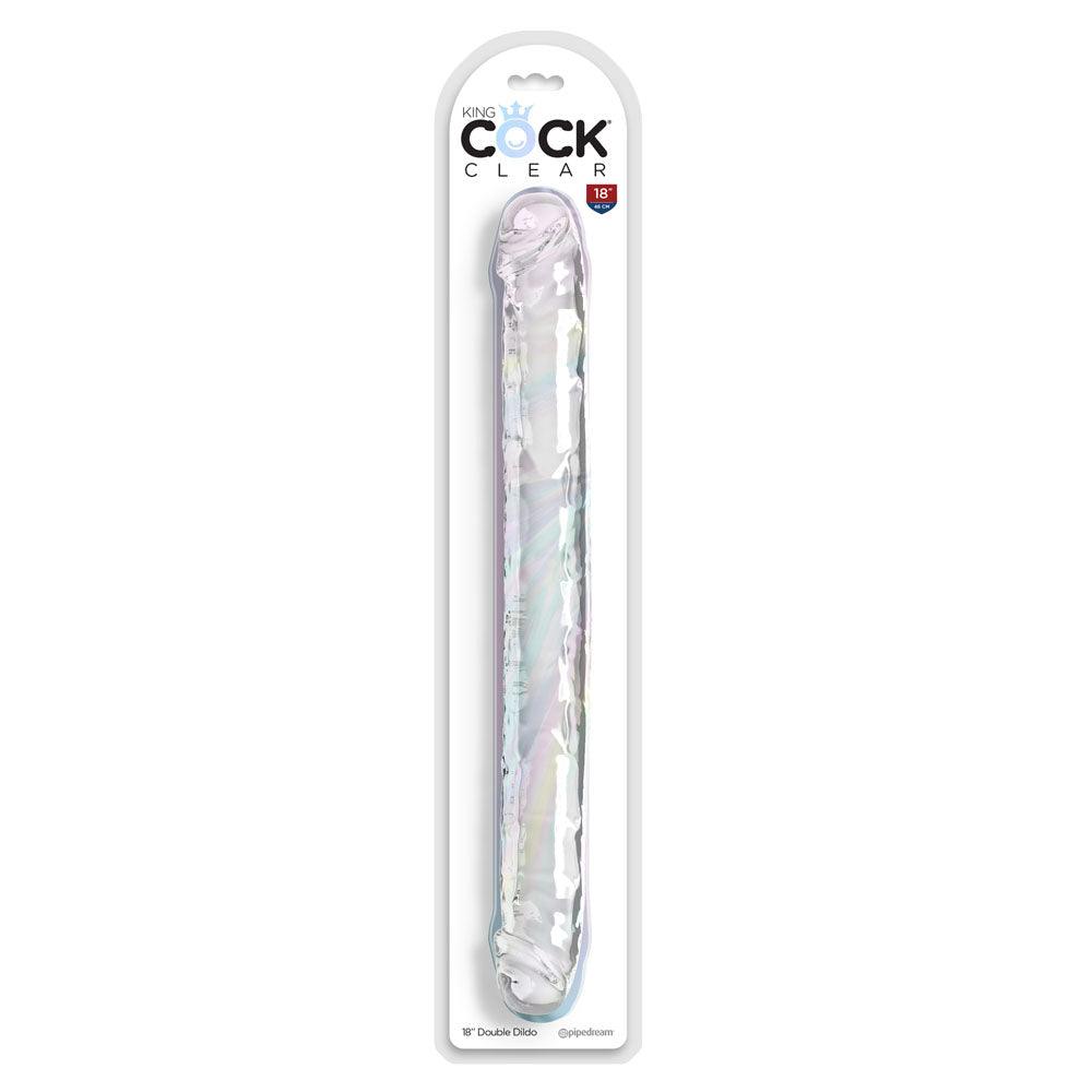 King Cock 18 Inch Double Dildo - Clear 45.7 cm Double Dong - PD5788-20