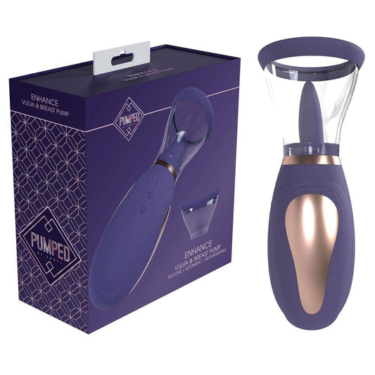 PUMPED Enhance Auto Vulva & Brest Pump - Purple - Purple USB Rechargeable Ladies Pump - PMP046PUR