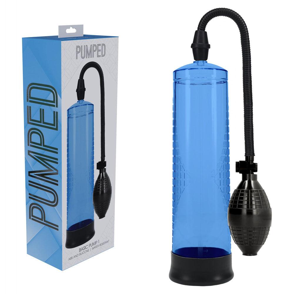 PUMPED Basic Pump 1 - Blue - Blue Penis Pump - PMP054BLU