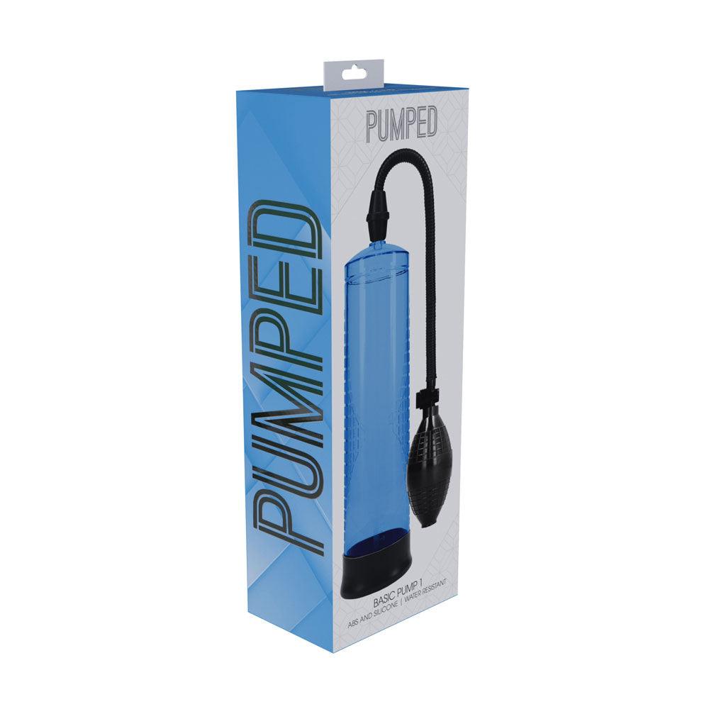 PUMPED Basic Pump 1 - Blue - Blue Penis Pump - PMP054BLU