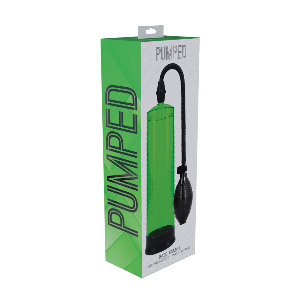 PUMPED Basic Pump 1 - Green - Green Penis Pump - PMP054GRN