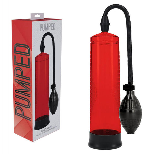 PUMPED Basic Pump 1 - Red - Red Penis Pump - PMP054RED