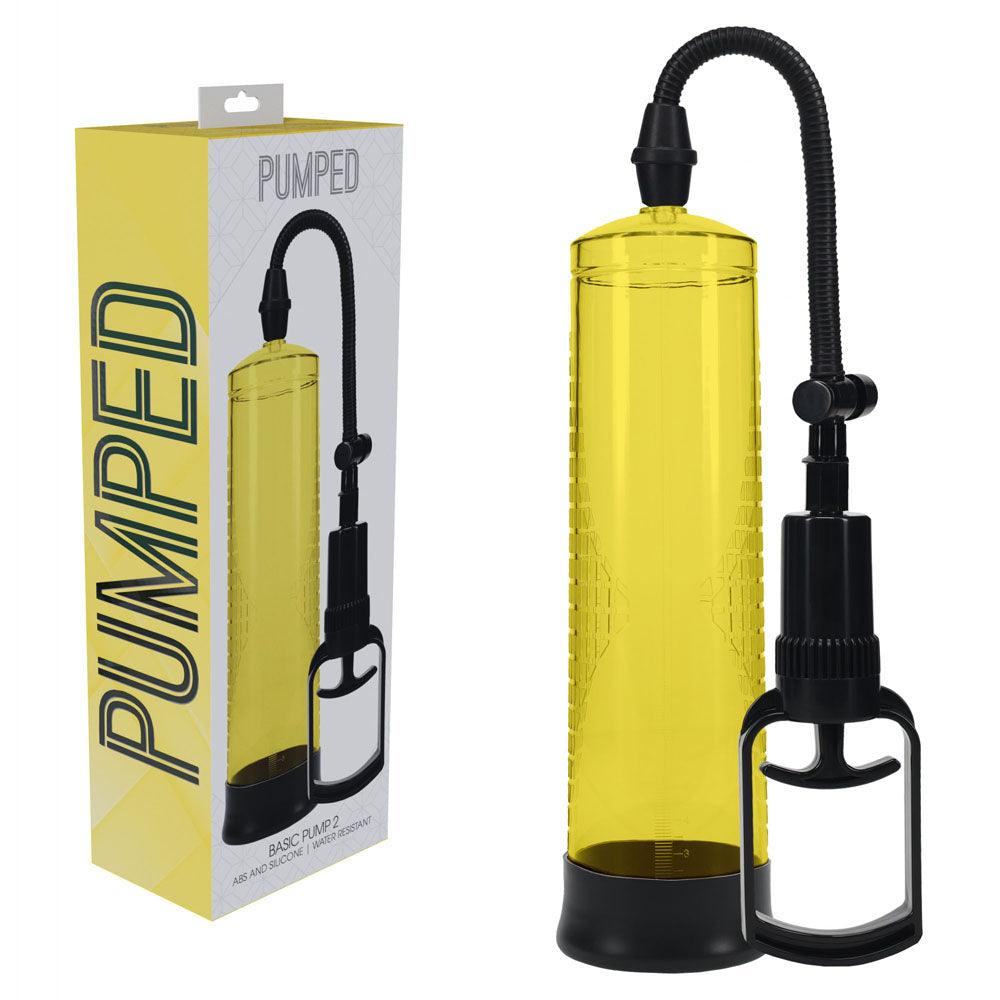 PUMPED Basic Pump 2 - Yellow - Yellow Penis Pump - PMP055YEL