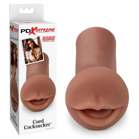 Pipedream Extreme Toyz Coed Cocksucker - Brown - Brown Mouth Stroker - RD424-29