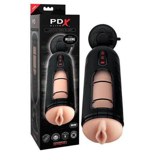 Pipedream Extreme Toyz Elite Vibrating Mega Milker - Flesh USB Rechargeable Powered Stroker - RD525