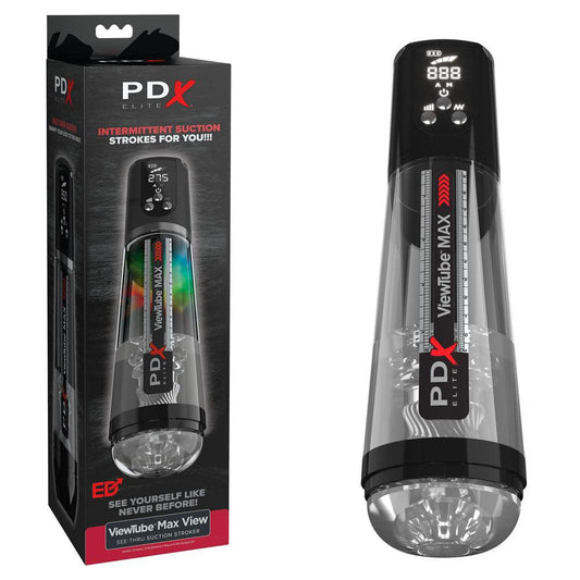 PDX Elite ViewTube MAX View - Clear USB Rechargeable Suction Auto Stroker - RD553-23