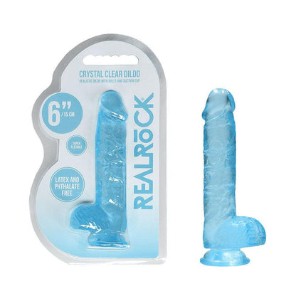 REALROCK 6'' Realistic Dildo With Balls - Blue 15.2 cm Dong - REA090BLU