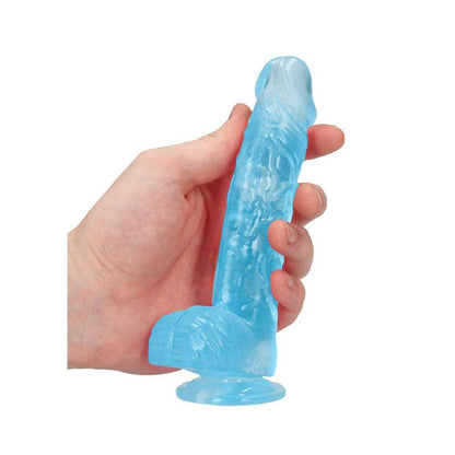 REALROCK 6'' Realistic Dildo With Balls - Blue 15.2 cm Dong - REA090BLU