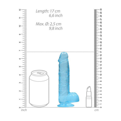 REALROCK 6'' Realistic Dildo With Balls - Blue 15.2 cm Dong - REA090BLU