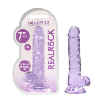 REALROCK 7'' Realistic Dildo With Balls - Purple 17.8 cm Dong - REA091PUR