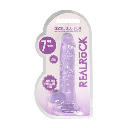 REALROCK 7'' Realistic Dildo With Balls - Purple 17.8 cm Dong - REA091PUR