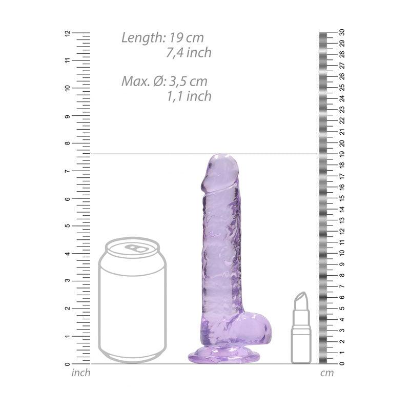 REALROCK 7'' Realistic Dildo With Balls - Purple 17.8 cm Dong - REA091PUR