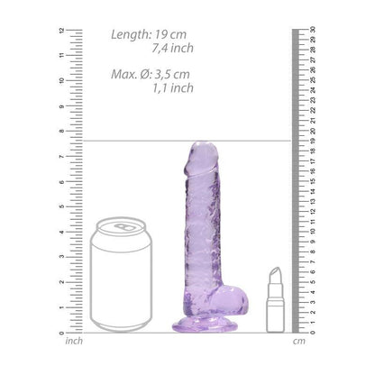 REALROCK 7'' Realistic Dildo With Balls - Purple 17.8 cm Dong - REA091PUR