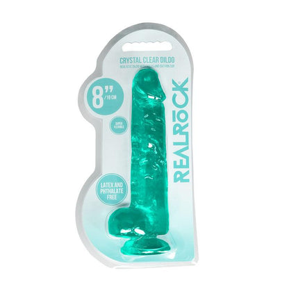 REALROCK 8'' Realistic Dildo With Balls - Turquoise 20.3 cm Dong - REA092TUR